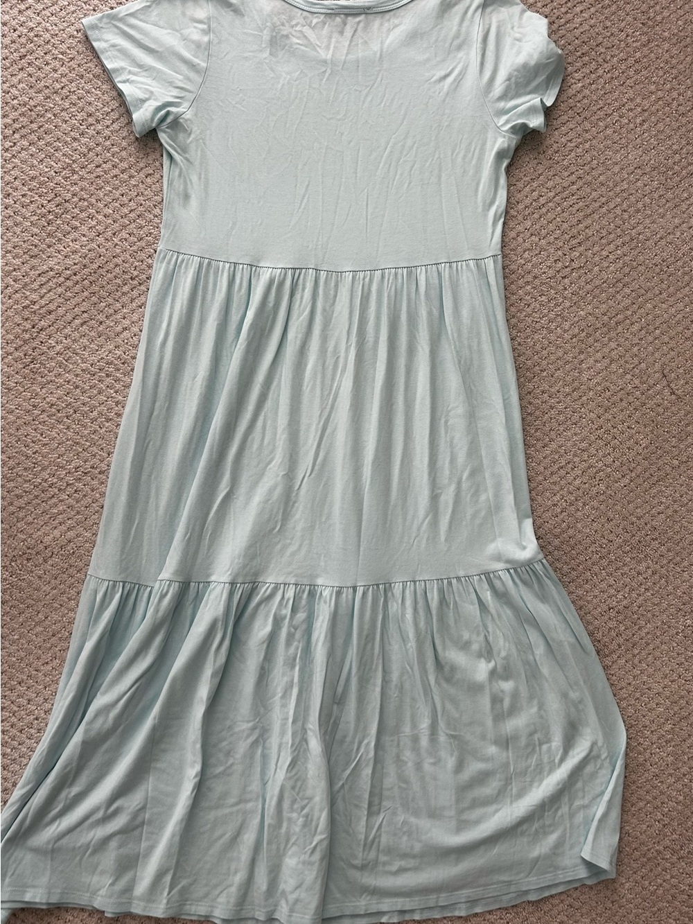 See You Monday Pale Blue Tiered Midi Dress